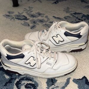 New Balance Men's White and Dark Blue Sneakers